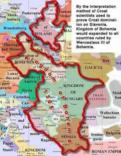 Method of Croat scientists, Croat domination on Slavonia, Kingdom of Bohemia expanded to Greece; Strokovnost hrvaških znanstvenikov, Slavonija del Hrvaške, Češko kraljestvo do Grčije