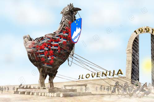 Trojanska kura, 1991, komunisti, levičarji, slovenska osamosvojitev, Slovenija, prevara Srbov