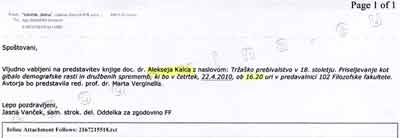 Vabilo Aleksej Kalc Tržaško prebivalstvo v 18. stoletju