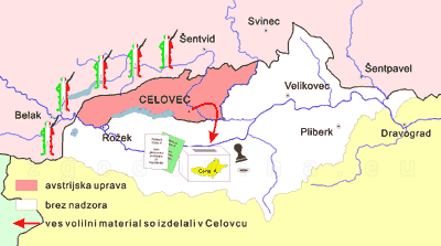 koroška, cona A, volilni material izdelali nemci v Celovcu