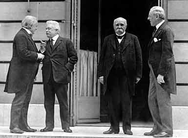 David Lloyd George, Vittorio Emanuele Orlando, Georges Clemenceau, Woodrow Wilson, Pariz 1919