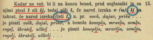Fran Levec, pisani Lj se govori z glasom L