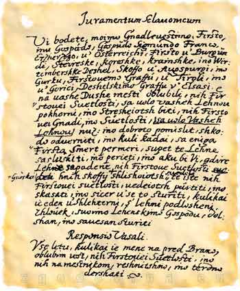 Iuramentum sclauonicum, Slovensko besedilo, 1637, prisega, slovenski plemiči, Koroška