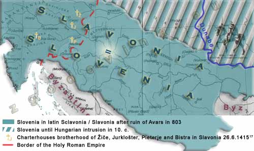slovenia, slavonia, sclavonia, former slovenija afrer Avar ruin and croatian, serb invasion and before hungarian intrusion