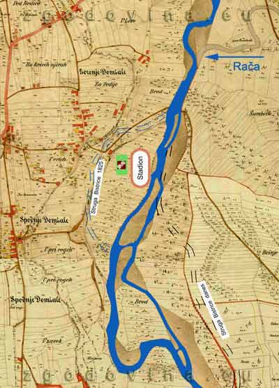 Struga reke Bistrice pri Domžalah v letu 1825, 1867